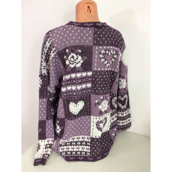 Vintage Knit Pastel Sweater Cottage Core Kawaii Womens 2X Made USA - Picture 5 of 6